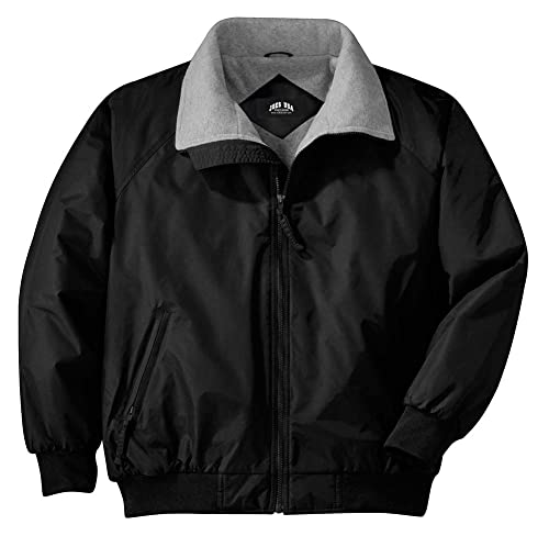 Joe's USA Men's Heavyweight Fleece Lined Water-Resistant Jackets in 12 Colors - color: True Black/ Grey Heather, size: X-Small