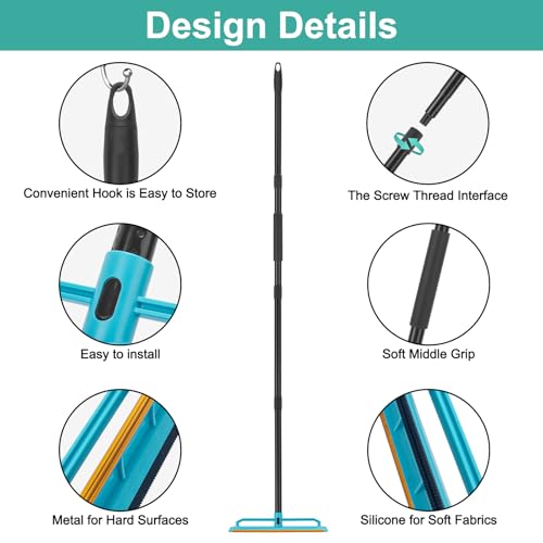 Carpet Rake Pet Hair Removal Tool with 56" Long Handle