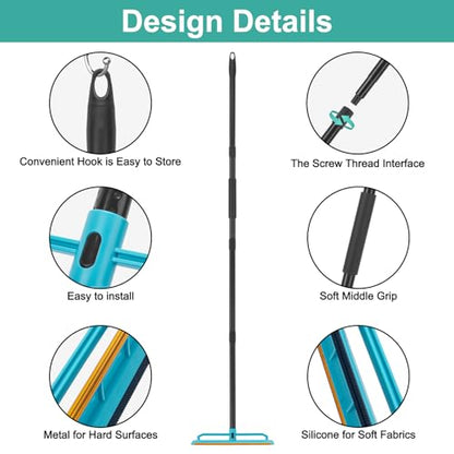 Carpet Rake Pet Hair Removal Tool with 56" Long Handle