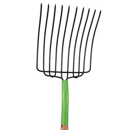 AMES 2826300 10-Tine Welded Steel Bedding Fork with Hardwood Handle, 61-Inch - style: Bedding Fork