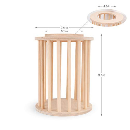 andwe Rabbit Hay Feeder Wooden Food Feeding Rack Easy to Fill