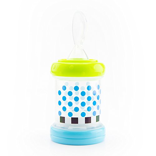 Sassy Baby Food Nurser – 4+ Months Set of 2- 4oz 100% Silicone Nipple and Spoon BPA-Free (30182)
