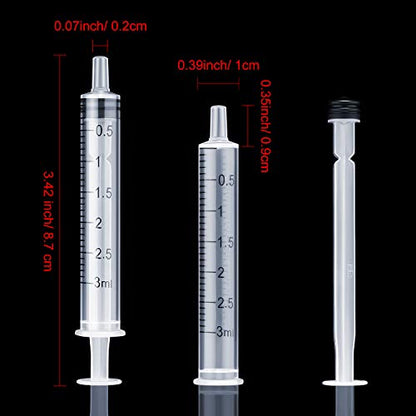 Frienda 20 Packs Syringes Without Needles,3 Ml - size: 3 ml