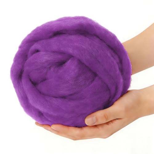 VNAKER 3.4oz Needle Felting Wool Purple for DIY Needle Craft Enthusiasts - color: Purple