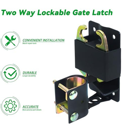 Upgraded 2 Pack 5 inch Black S16100700 Two Way Lockable Gate Latch - size: A7 2xLockable Gate Latch