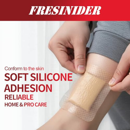 FRESINIDER Sacrum Silicone Foam Dressing 4" x 10" x 5pack - color: 4" X 10", 5 Pack