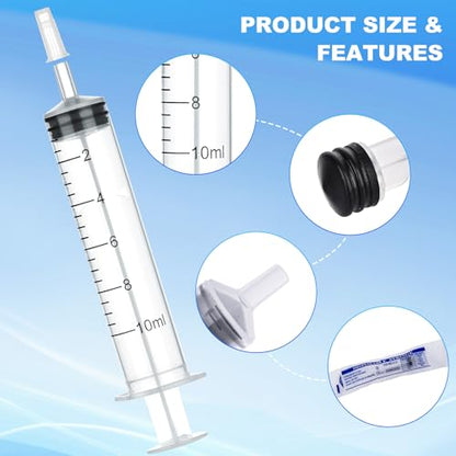 10ml Disposable Luer Slip Syringes Without Needles, 10-Pack - style: 10ml