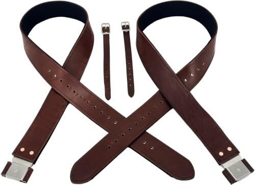 Jeereal Western Saddle Replacement Fender, Stirrup Leathers Pair with Hobble Straps, Stainless Steel Blevin Buckles - size: Width:2 1/2 Inch