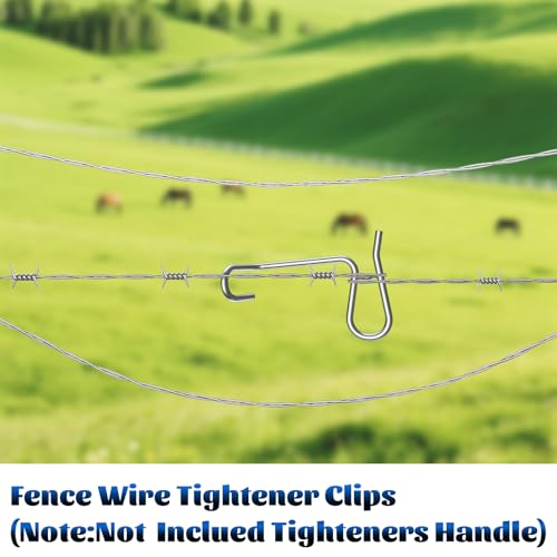 1/4in Fence Wire Tighteners(20 PCS) for Wire Fence Farm Garden | Barb Wire Fence Tools（Not inclued Tighteners Handle Tool）,Fence Wire Tightener Clips
