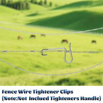 1/4in Fence Wire Tighteners(20 PCS) for Wire Fence Farm Garden | Barb Wire Fence Tools（Not inclued Tighteners Handle Tool）,Fence Wire Tightener Clips