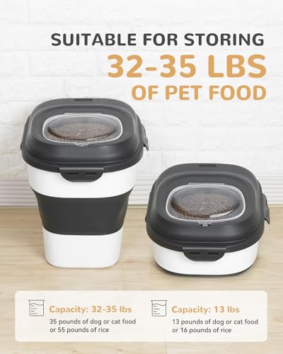 30-35 Lbs Dog Food Storage Container Collapsible Dog Food Container - color: Black