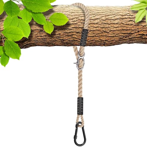 SELEWARE 10ft Tree Swing Rope, Adjustable Hammock Straps Hanging Kit | Quick Easy Installation, Fits Tree Branches, Beige 1 Pack, Ideal for Indoor Outdoor Use, Camping, Hammock Chairs and Swings - color: Beige-1 Pack, size: 10ft