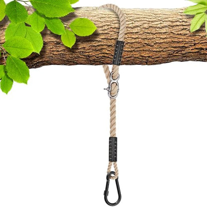 SELEWARE 10ft Tree Swing Rope, Adjustable Hammock Straps Hanging Kit - color: Beige-1 Pack, size: 10ft