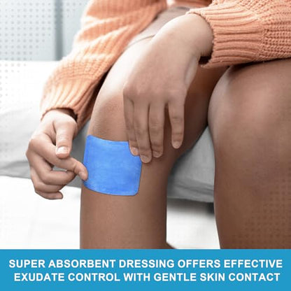 MedVance Super Absorbent Wound Dressing, Non-Adhesive Pads, 6"x6", Box of 5 | Sterile And Individually Wrapped - Non-Stick Wound Bandages - Super Soft - Highly Absorbent & Lock Exudate - Leakproof - size: 6"x6", style: 5 Pack