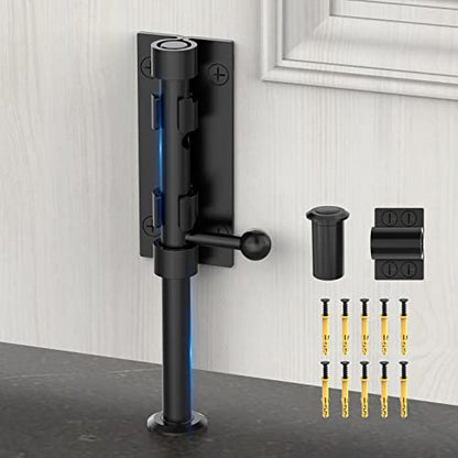 7.8 Inch Barrel Bolt Latch, Sliding Bolt Gate Lock, Black - color: Black-1Pc, size: 8 Inch