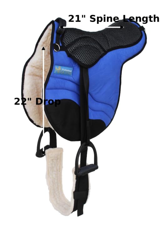 CHALLENGER Horse English Western Trail Fleece Padded Adjustable Bareback Saddle Pad 39TS05 - color: Blue