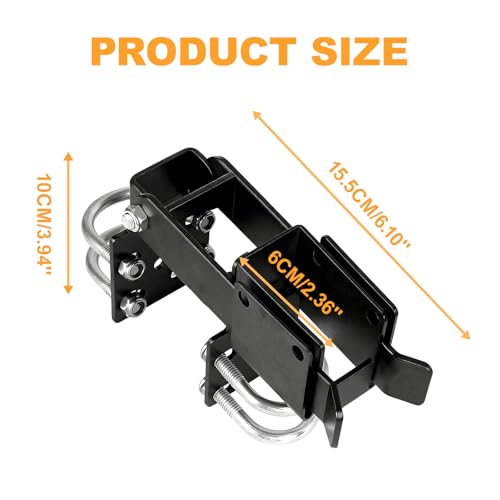 Chain Link Double Gate Latch, Steel Residential Strong Arm Double Gate Latch Chain Link Fence Gate with Convenient Padlock Holes for 1.375" Round Tube Door Frame Metal Door