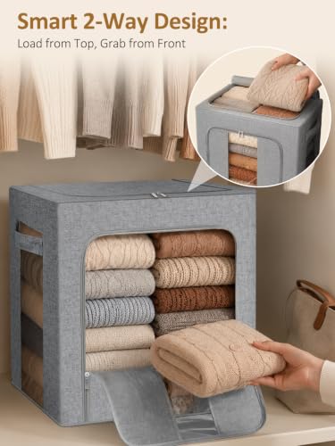 Cirhy Cashmere Sweater Storage Bags with Cedar, 2-Pack, Grey - style: 50L-Grey-2pcs