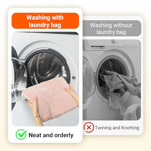 6Pcs Organic Cotton Mesh Laundry Bags for Delicates, Durable Mesh Wash Bags, Sturdy Zipper Laundry Bag for Underwear, Clothes, Shoes, Socks, (3 Large, 3 Medium) - color: 6pcs beige