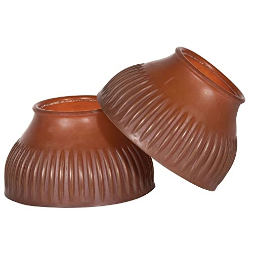 Dura-Tech Pull-On Double Thick Bell Boots for Horses | Extra Heavy-Duty Gum Rubber | 3/8" Thickness for Shock Absorption | Durable Overreach Protection - size: Large
