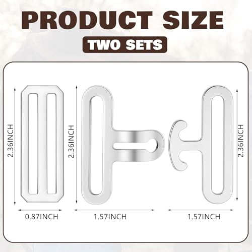 Yaocom 6 Pcs Horse Blanket Surcingle Buckle Replacement Kits, 2" Universal Surcingle Replacement Set Heavy Duty Hardware for Repair and Restore Any Horse Blanket Sheets Attachment, 2 Sets