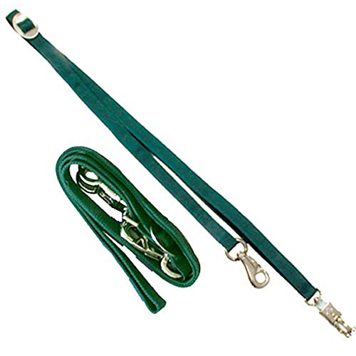 Intrepid International Durable and Secure Nylon Cross Ties, Adjustable 40-75 inches, Cross Ties for Horses, Horse Tie Down with Panic and Breakaway Snap, Attaches to Halter - color: Green