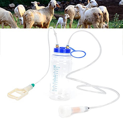 Portable Manual Goat Milking Machine with Vacuum Pressure Pump, Food Grade Plastic Bottle, PU Tubing, Fit Milk Liner, to, for Household Use, 2L Capacity (Single Sided) - size: Single Sided