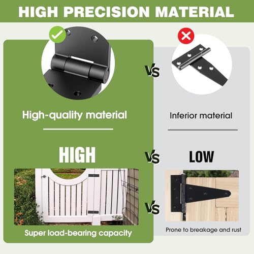 Gate Hinges,270° Solid Double Layer Butt Hinge for Gates,Fence Doors