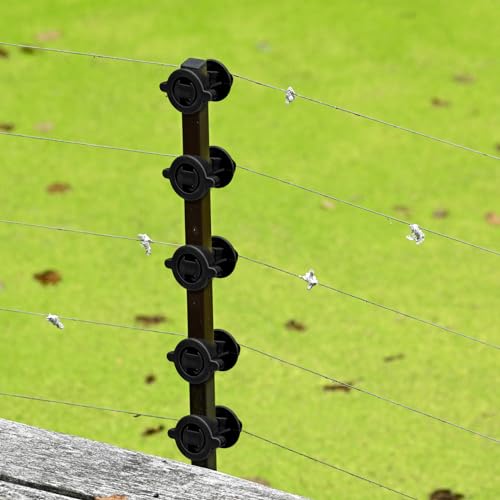 Frienda 25 Pcs Electric Fence Insulators Bulk Round Post Clips Electric Wire Insulators Wood Post Wire Holding for Garden Ranch Agriculture Farm Fence
