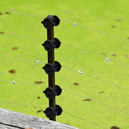 Frienda 25 Pcs Electric Fence Insulators Bulk Round Post Clips Electric Wire Insulators Wood Post Wire Holding for Garden Ranch Agriculture Farm Fence