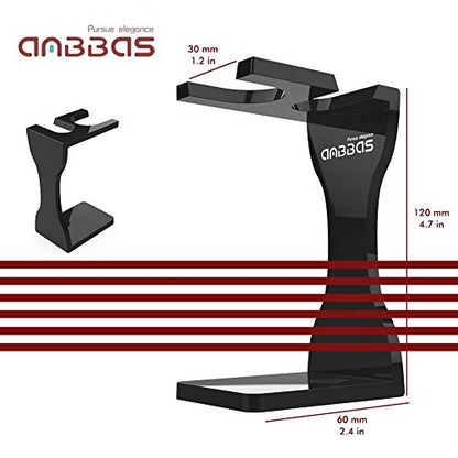 Anbbas Faux Badger Shaving Brush Set with 3.5OZ Milk Shaving Soap and Bowl Stainless Steel,Black Acrylic Shaving Stand Holer for DE Razor Men Close Shave Kit | Synthetic Badger Nylon Bristles Good Water Absorption Skin Friendly No Shedding Morning Persona