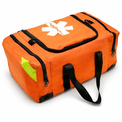 NOVAMEDIC NM-4124 Empty Trauma First Aid Medical Bag, 21"x15"x5", Multi Compartment First Responder Carrier for EMT, Paramedics, Emergency and Medical Supplies Kit, Lightweight and Durable (Orange) - color: Orange