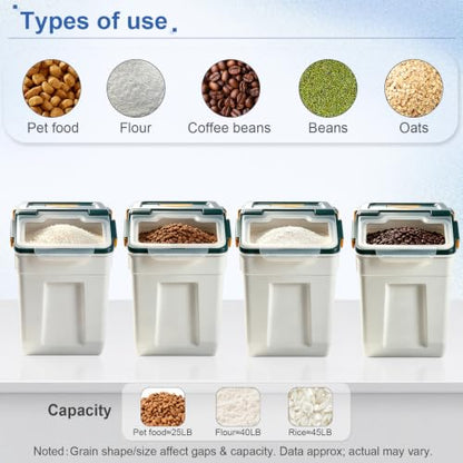 Saim 6Pack 50lb Flour & Rice Storage Container Bin, Dark Blue - color: 6Pack 50lbs Dark Blue