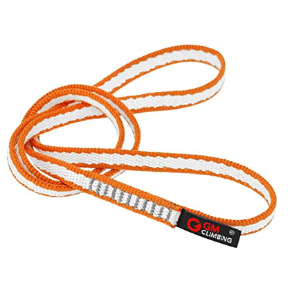 GM CLIMBING 11mm UHMWPE Sling Runner 22kN CE UIAA Certified - color: Orange, size: 12" | 3 Pack