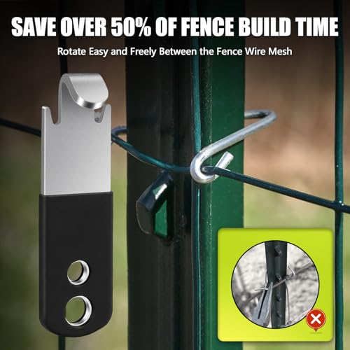 Heavy Duty Fence Wire Twister for T Post Clips - Stainless Steel T Post Winder for Barbed Wire,Farm Fencing,Livestock Fencing (2 Pack)