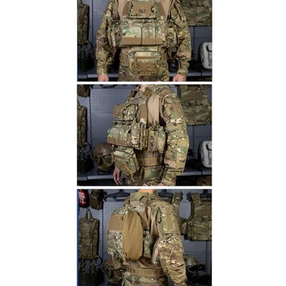 YAKEDA Outdoor Training Vest With PALS System MultiFunctional MOLLE Quick Release Vest- For Hiking, Camping Training - color: Mud Color