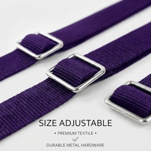 4Pack Nylon Bucket Straps for Horse Buckets & Hay Nets,Purple | Adjustable nylon bucket straps, heavy duty, quick release buckle, horse buckets, hay nets, water buckets, equestrian tack - color: Purple
