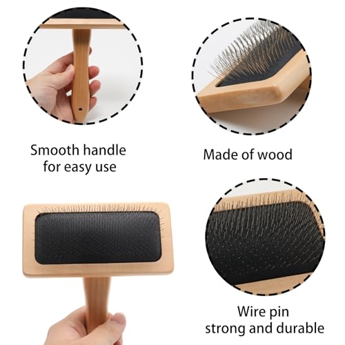 Yinluluna 2 Pcs Wool Carders, Needle Felting and Pet Grooming Tools, Black - color: Black
