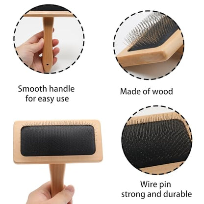 Yinluluna 2 Pcs Wool Carders, Needle Felting and Pet Grooming Tools, Black - color: Black