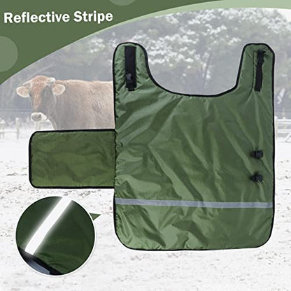 Green Thickened Windproof Waterproof Horse Blanket - Warm Calf Clothing for Cattle (1 Pack)