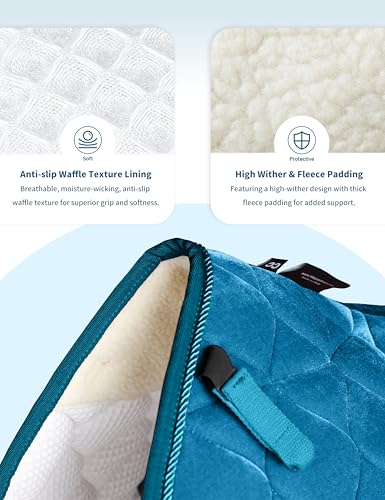 Harrison Howard Close Contact Horse Saddle Pad for Jumping, w/Velvet Hue - color: Star Command Blue