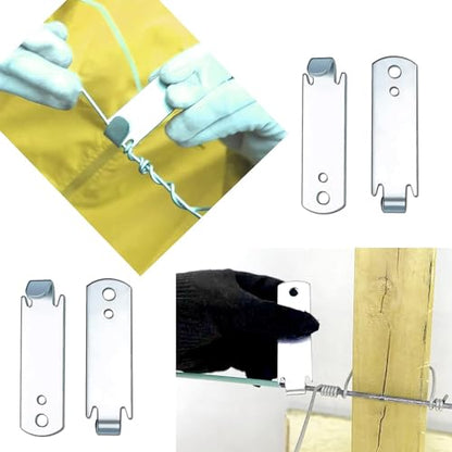 Fence Wire Twister for T Post Clips, Barb Wire Twisting Tool for Fencing Wire, Stainless Steel (2 Pack) - size: 2 PACK