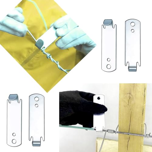 Fence Wire Twister for T Post Clips, Barb Wire Twisting Tool for Fencing Wire, Stainless Steel (5 Pack) - size: 5 PACK