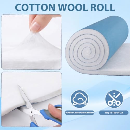 Supervitae 3 Rolls Cotton Wound Dressing High-Absorbency Wrap Roll 11.8" x 40" Veterinary Soft and Absorbent Cotton Easy to Tear for Bandaging Healing and Wound Protection
