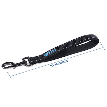 Max and Neo Short Traffic Leash 10" - We Donate One for One a Dog Rescue for Every Leash Sold (Black) - color: BLACK