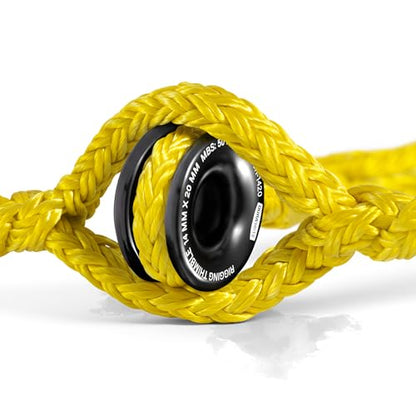 Pelican Rope 1/2" - 4 FT - Adjustable Rigging Block Sling with Aluminum Rings - 13,500 LBS MBS / 2,700 LBS WLL, 12 Strand, Polyester, Arborist Sling, Tree Climbing Gear - Single-Head, Yellow - style: Single-Head | 1/2" - 4 FT