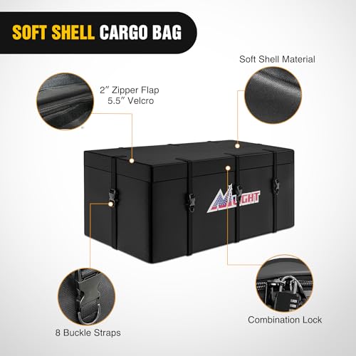 Nilight 60" x 24"x 7.87" Folding Carrier Fits 2-Inch Receiver 500 Lbs Capacity Bag Net Ratchet Straps Lock Stabilizer for SUV Pickup RV Van - style: 24" Basket w/Bag,Net,Straps,Stabilizer,Lock