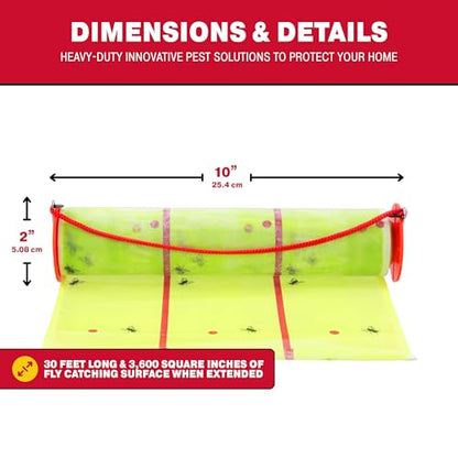 Catchmaster Giant Fly Glue Trap 3-Pack 30 Feet Each, Adhesive Fly Traps Outdoor, Sticky Bug Catcher, Bulk Flying Insect Paper Roll, Pest Control for Garage, Barn, Greenhouse & Garbage Room - size: 3 Pack