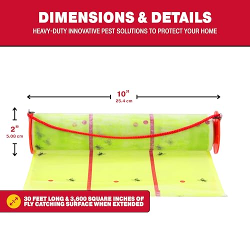 Catchmaster Giant Fly Glue Trap 6-Pack 30 Feet Each, Adhesive Fly Traps Outdoor, Sticky Bug Catcher, Bulk Flying Insect Paper Roll, Pest Control for Garage, Barn, Greenhouse & Garbage Room - size: 6 Pack