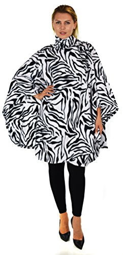 Dare2BStylish Women Poncho Style Fleece Cover Up with Muffler - color: Zebra